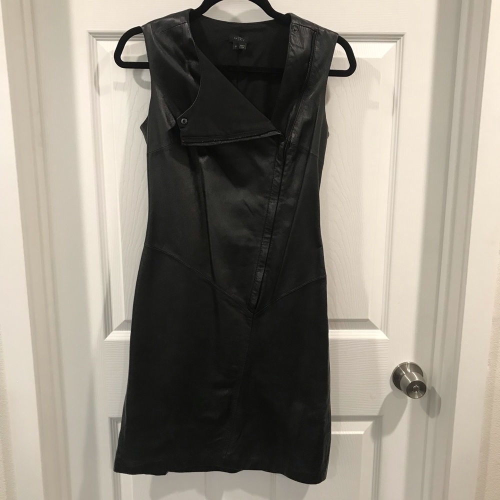 Theory Black Asymmetrical Zip Dress | Edgy Moto
